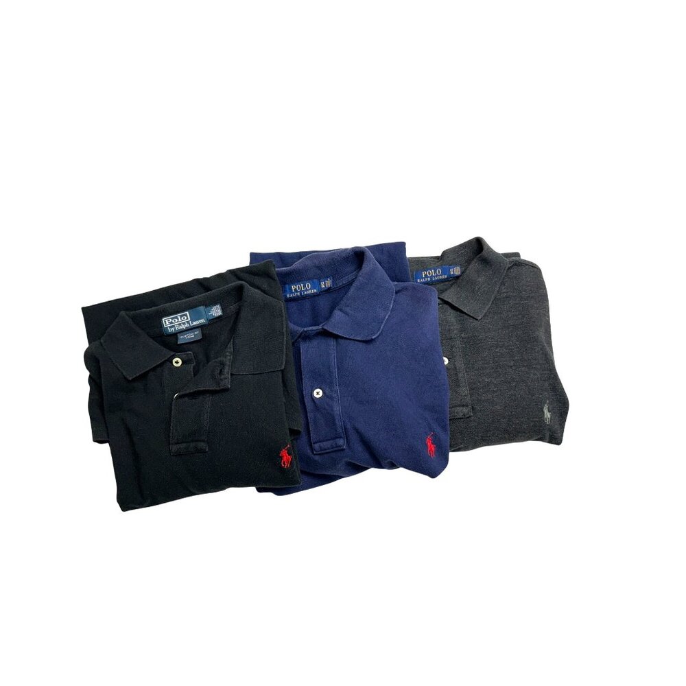 Ralph Lauren Polo Shirts Bundle Lot of 3 Black Blue Gray size L and LT SEE PICS - Picture 2 of 16